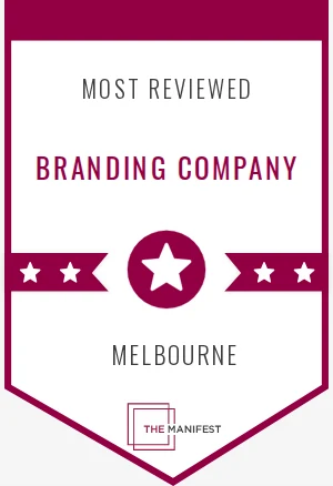 The Manifest Most Reviewed Branding Company, Melbourne 2023 award badge