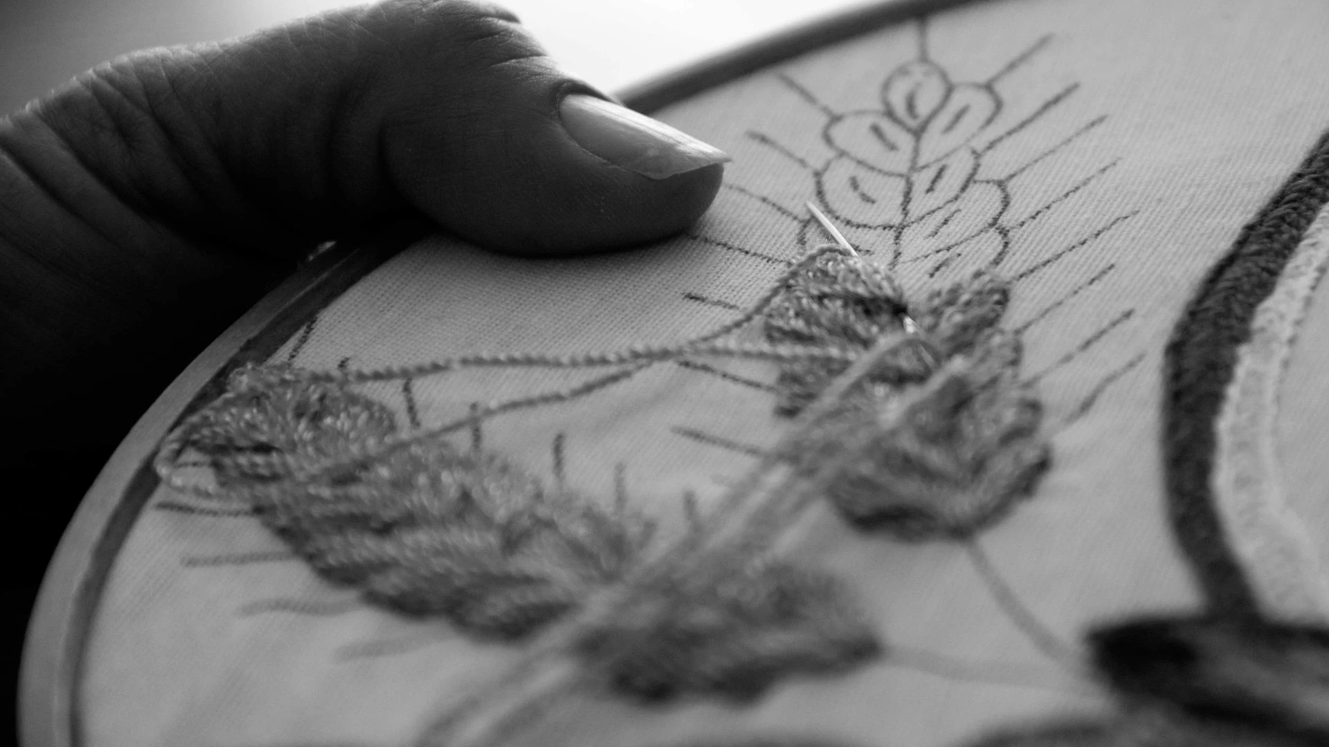 Hand embroidery in progress