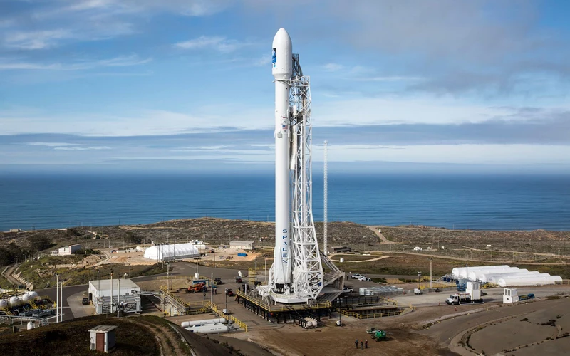 Rocket standing ready on launch pad