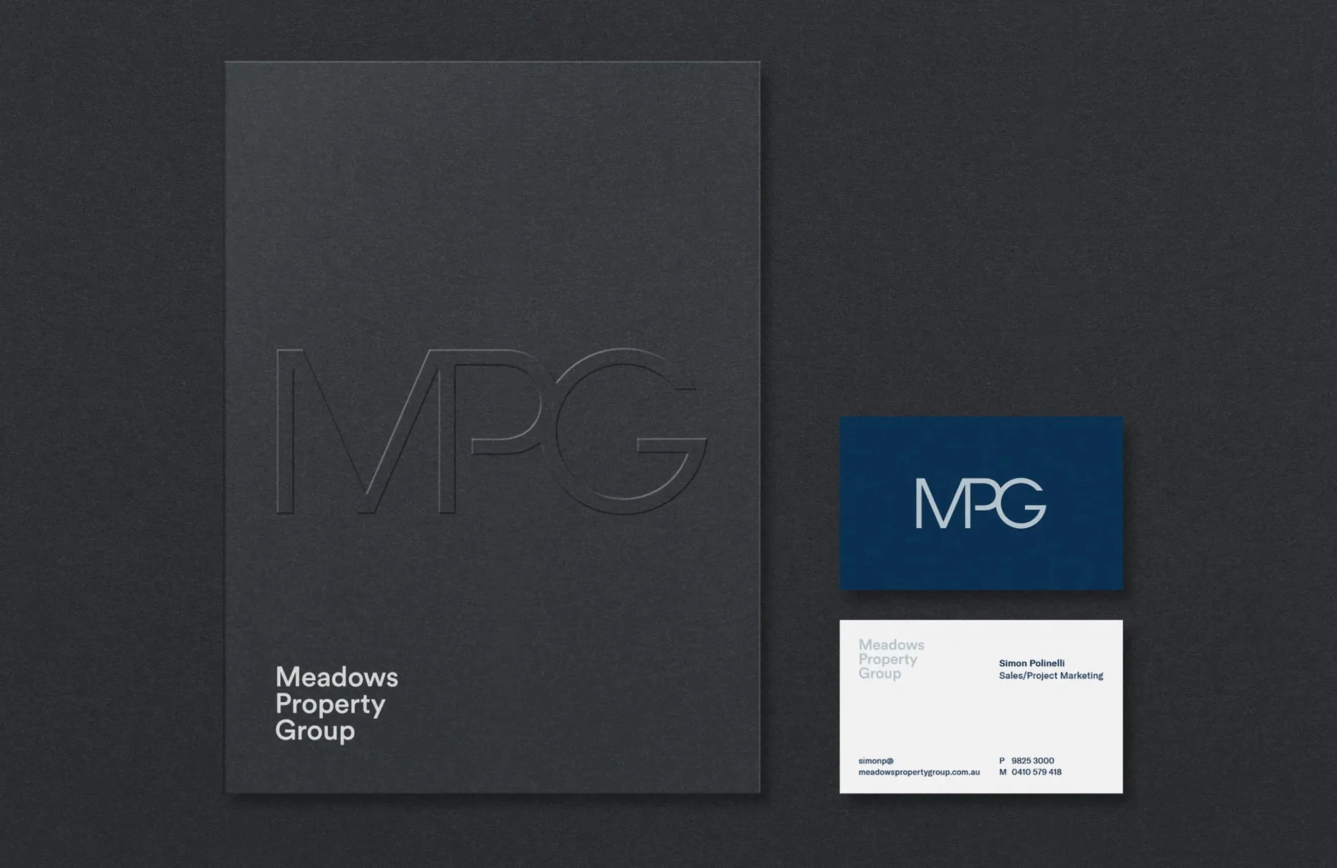 Meadows Property Group embossed stationery