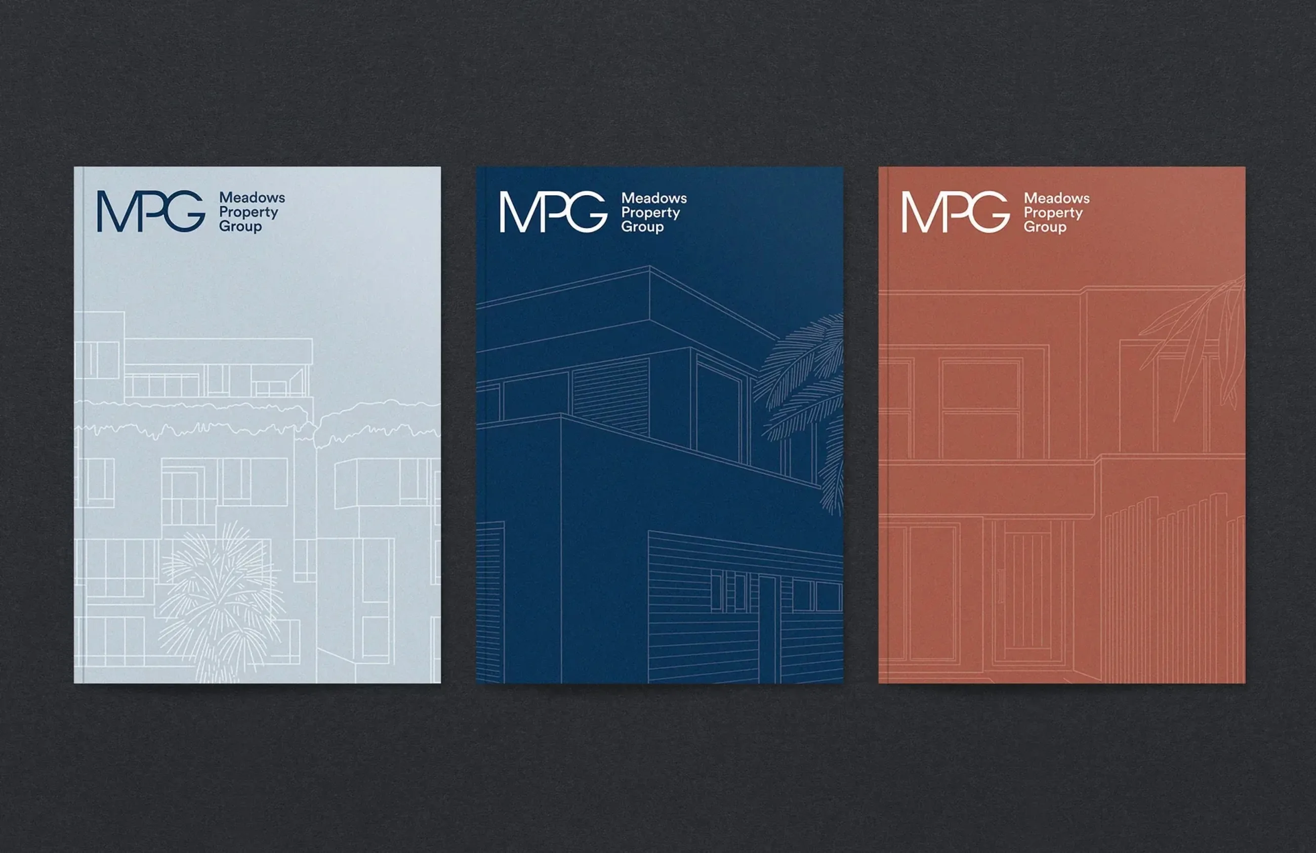 Meadows Property Group brand pattern spreads