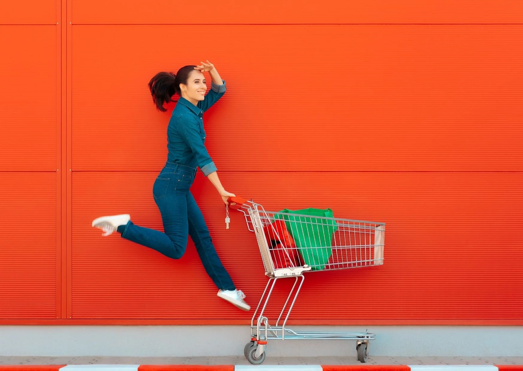 Woman With a Shopping Cart