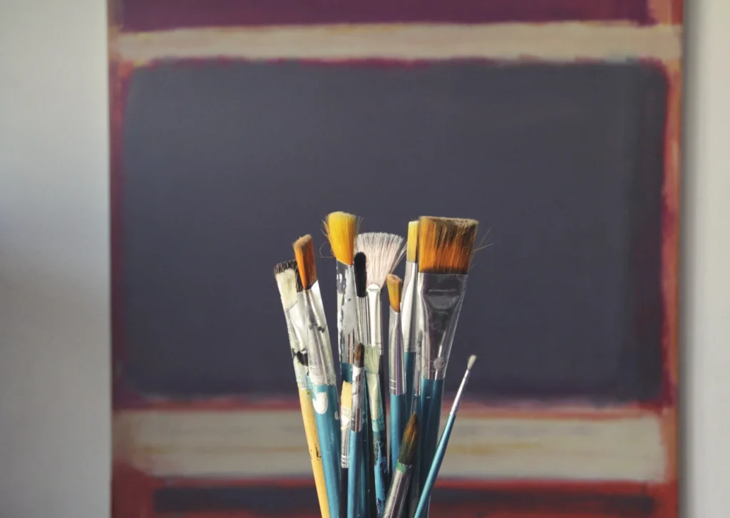 Creative Paint Brushes Arrangement