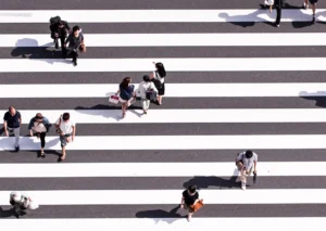People Walking on Crosswalk